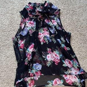 High neck sheer thank top